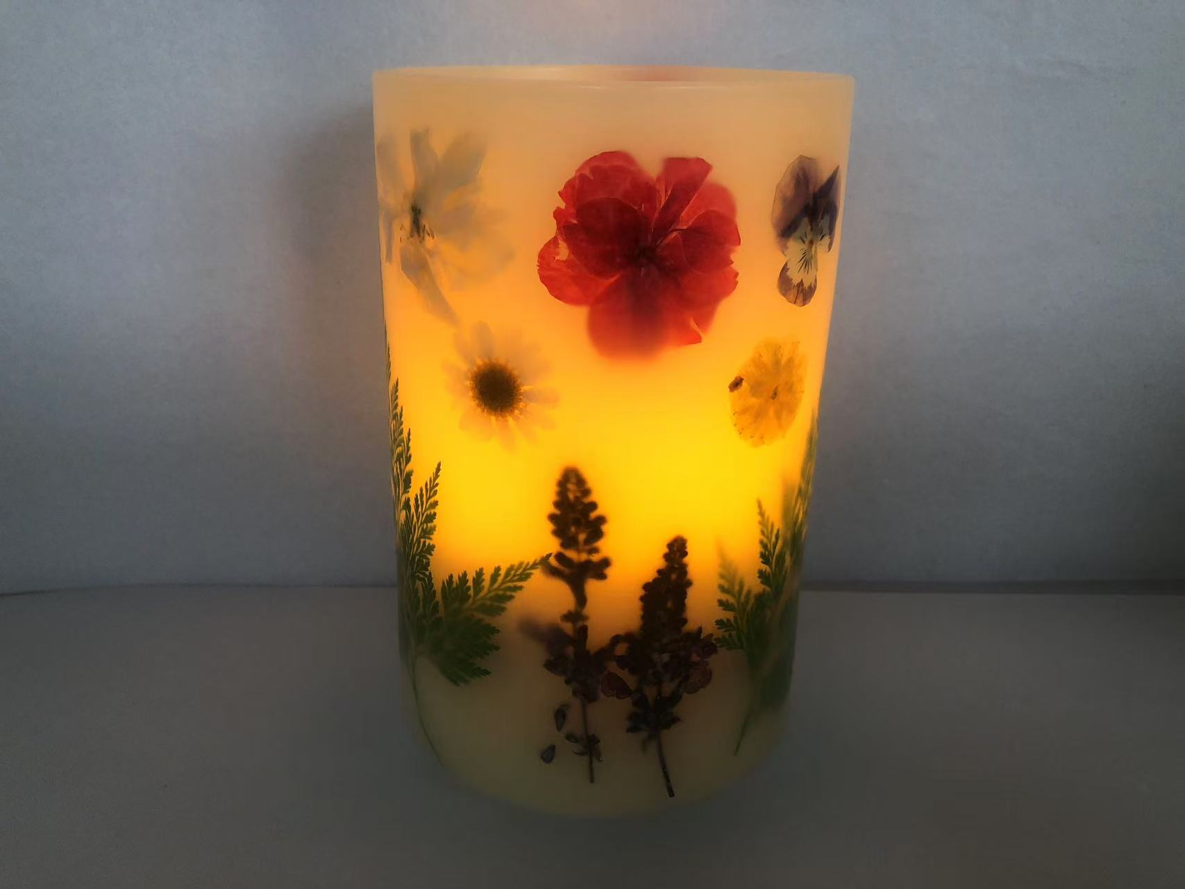 LED Dried flower Candle